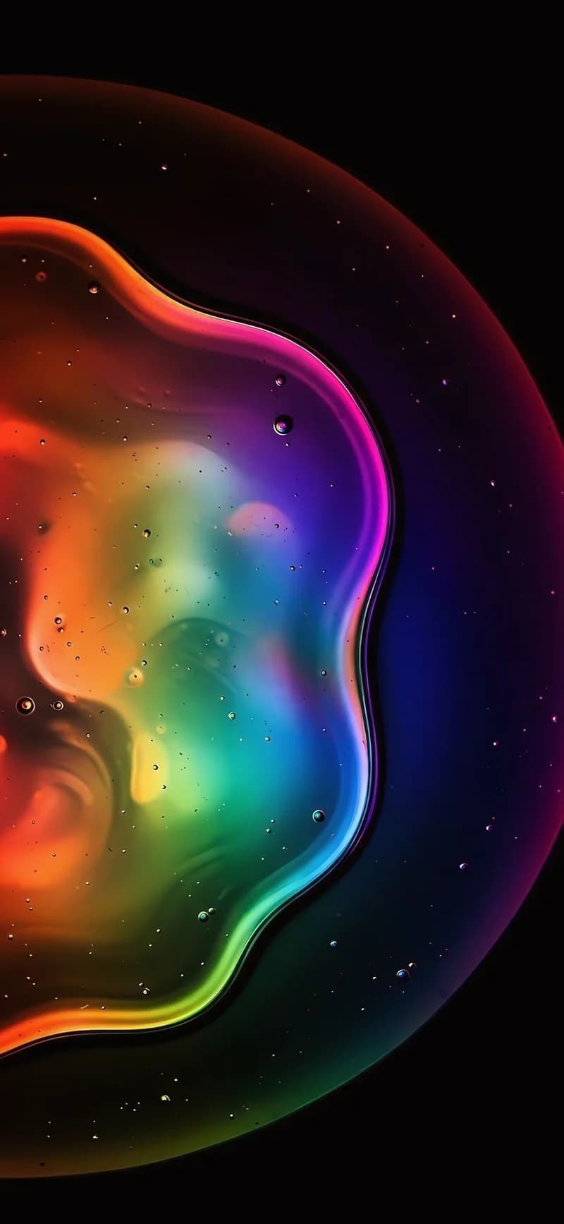 Abstract Colorful Fluid Bubbles on a Dark Background 4K Wallpaper