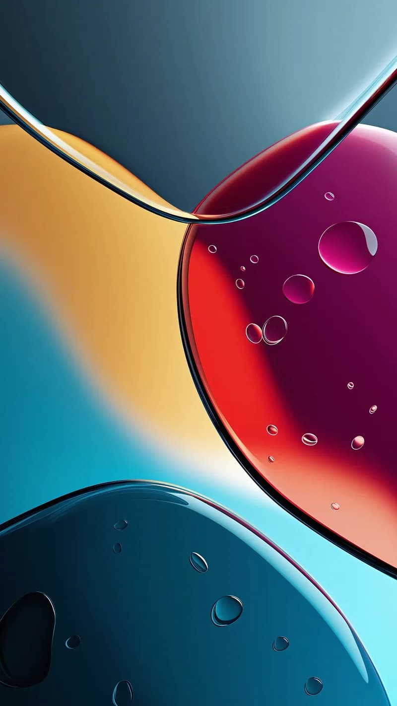 Abstract Fluid Bubbles and Vibrant Glass Curves 4K Wallpaper