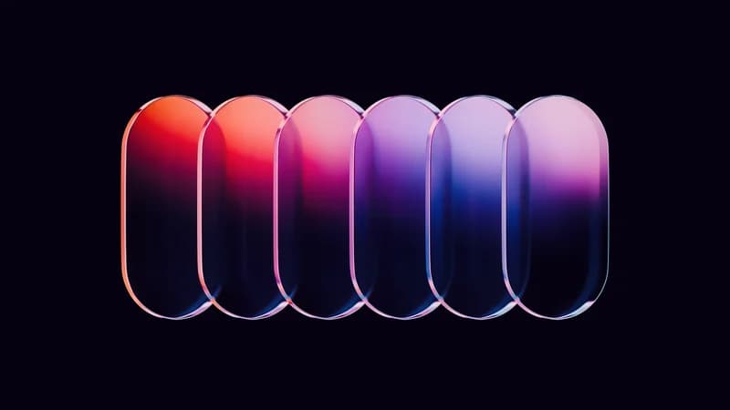 Abstract Glass Pill Symmetry Gradient Wallpaper 4K